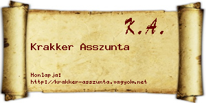 Krakker Asszunta névjegykártya